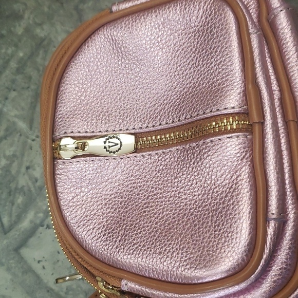 Valentina LEATHER CROSSBODY PINK PURSE ITALY NWOT - Picture 5 of 11